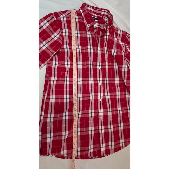 Pair of Club Room Button Down Shirts Men's Size L Red White Blue Plaid - Picture 9 of 10